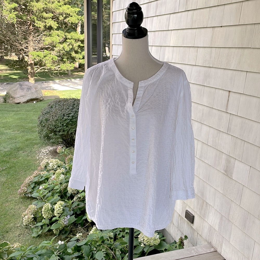 Seersucker white blouse
